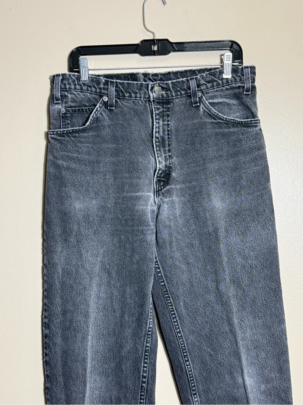 VTG Levi’s 550 Orange Tab‎ USA Faded Black Jeans 34x36 fit 32x34 Grunge